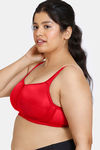 Zivame True Curv Padded Non Wired Full Coverage Minimiser Bra - Persian Red — thumbnail 3